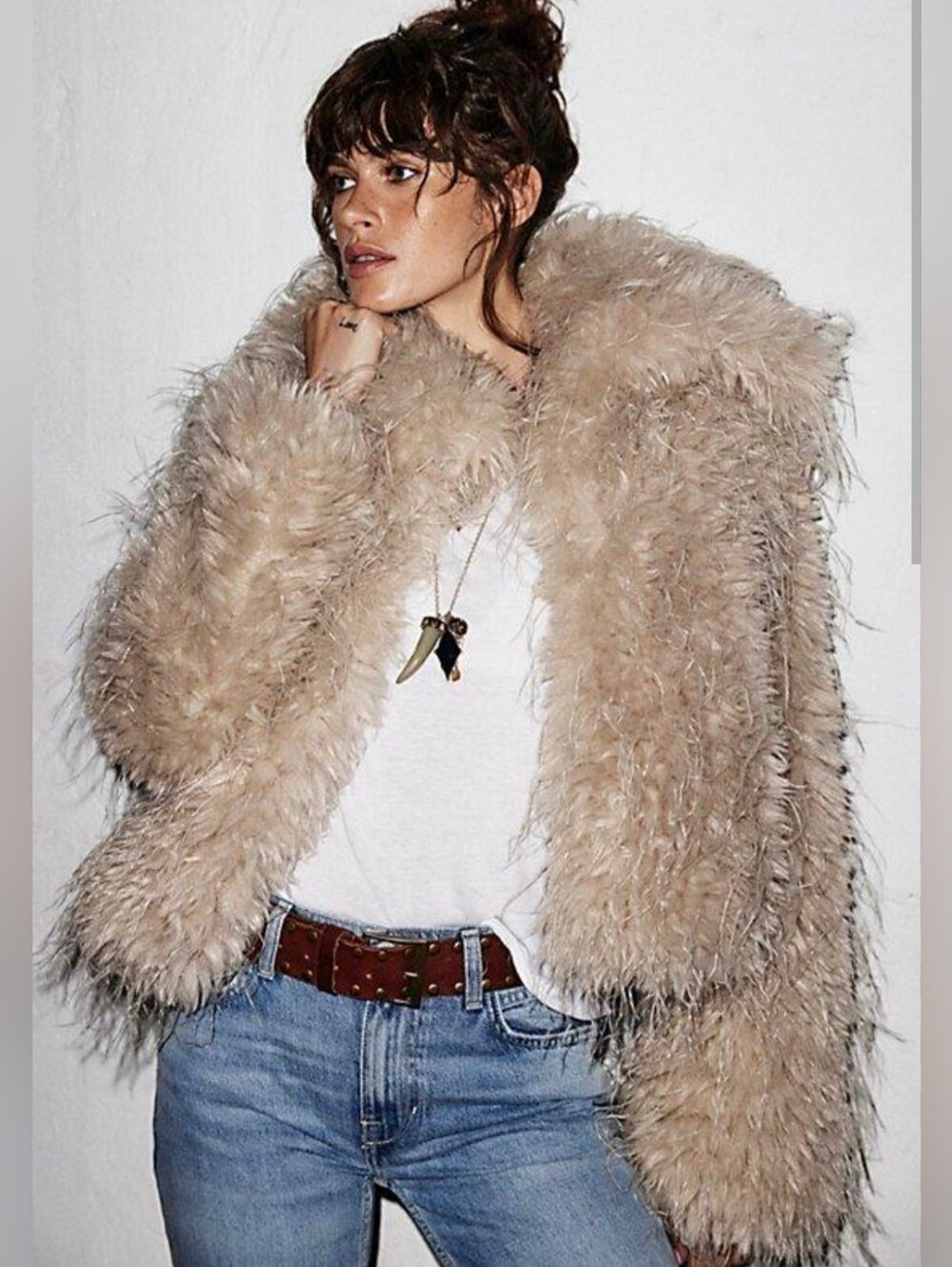 Free People Moonlight Faux Fur Jacket